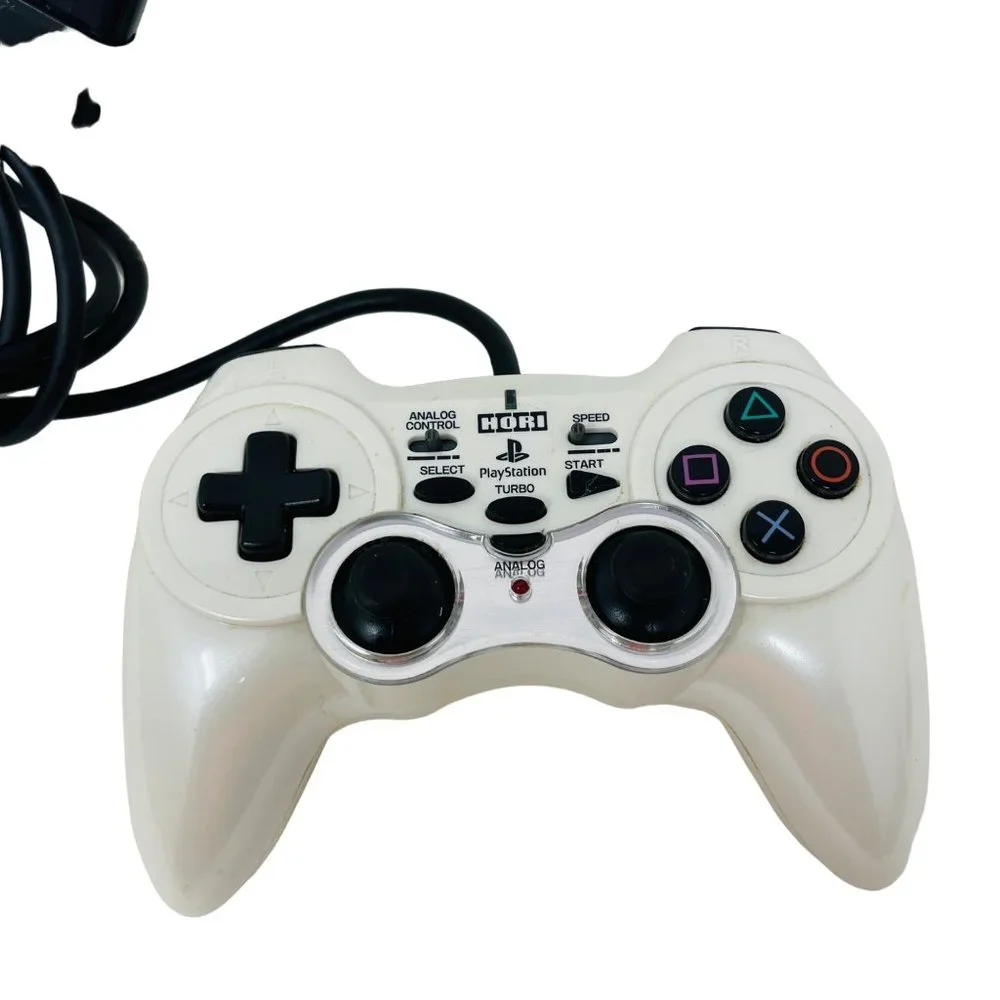 PlayStation 2 PS2 Hori Analog Sindou Pad 2 Black Tested Working Rare Pearl White